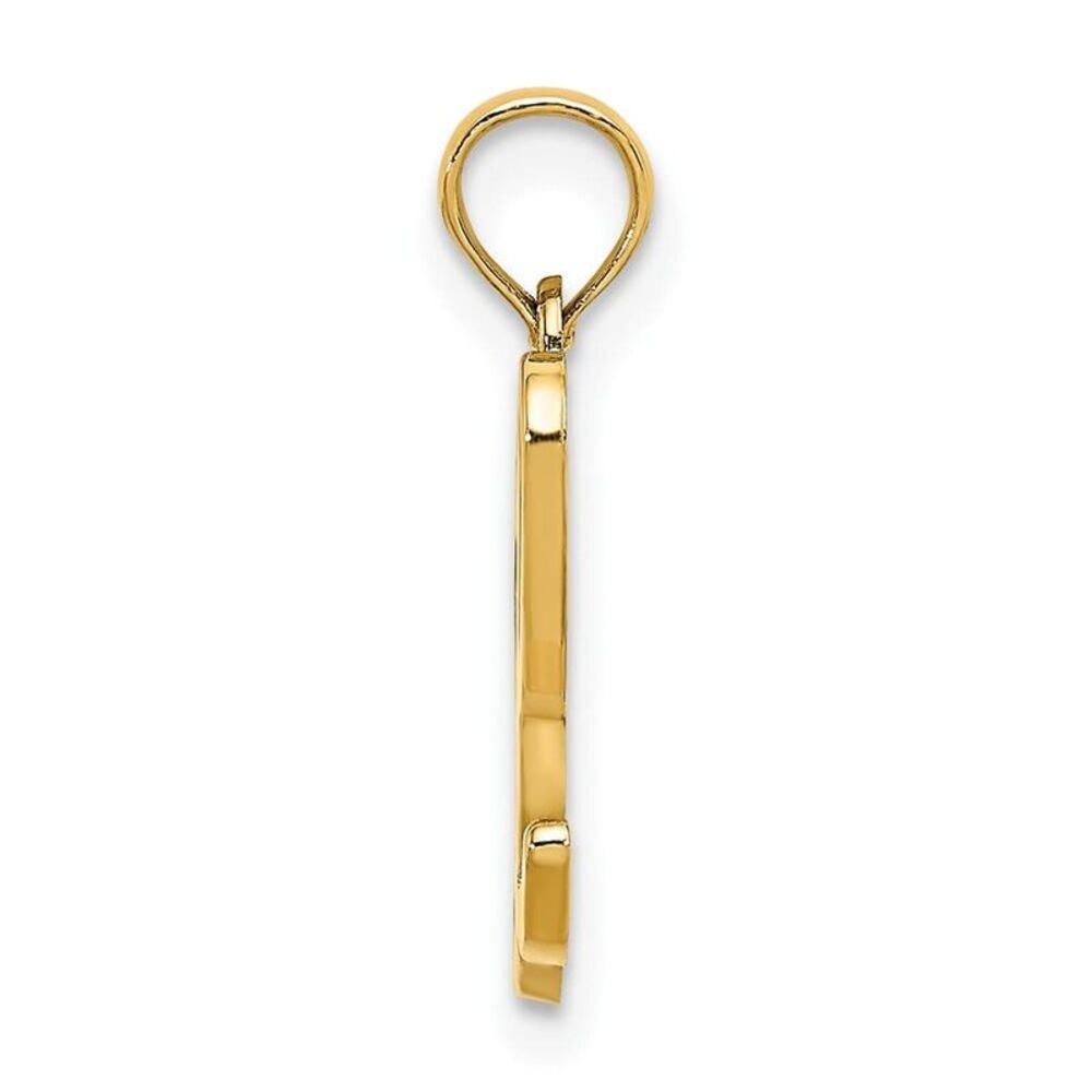 10k Yellow Gold Polished L Script Initial Charm - image 7